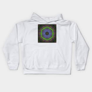 Weave Mandala Purple Green and Blue Kids Hoodie